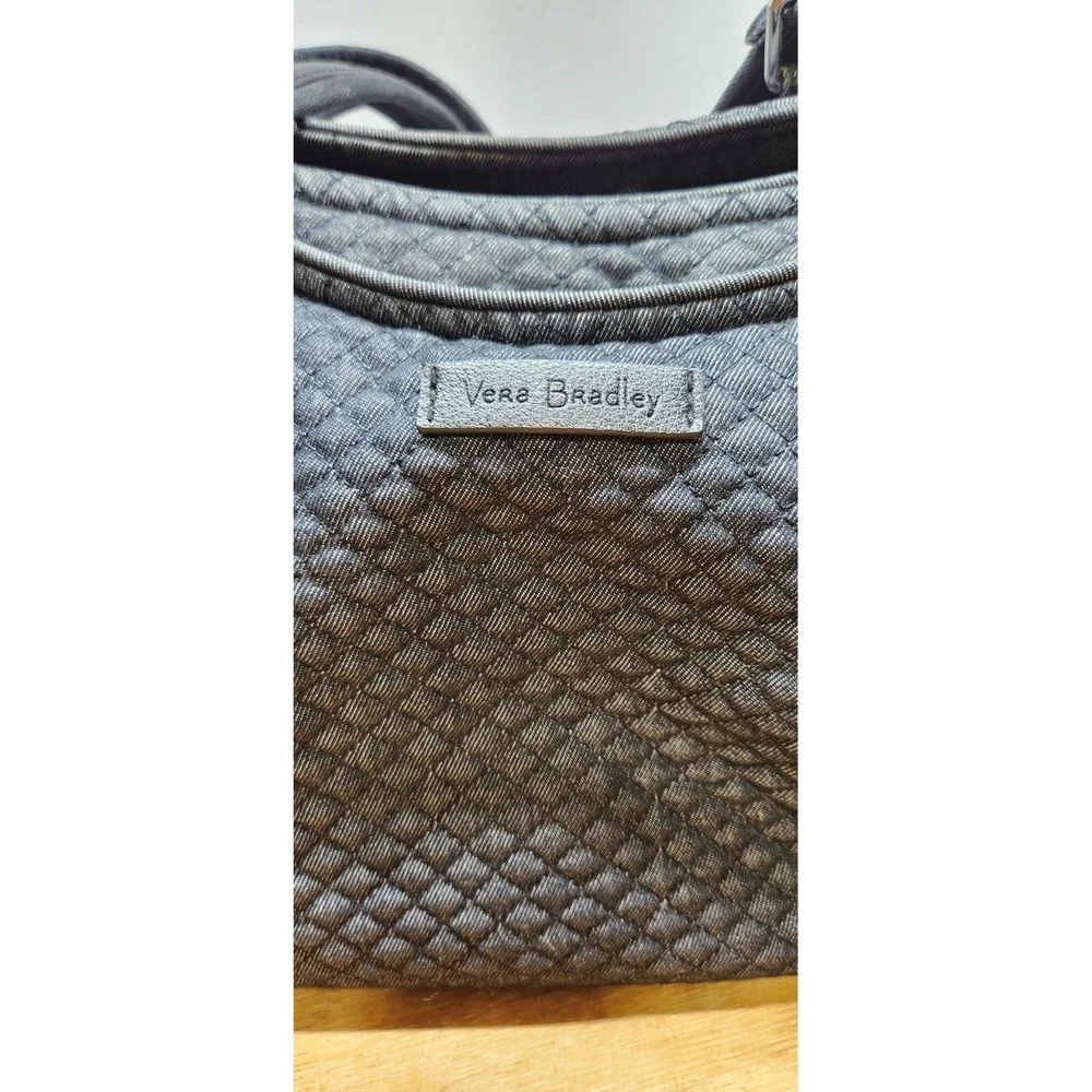 VERA BRADLEY Iconic Glenna Satchel Purse Microfiber Black Quilted